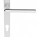 Multi Point Lever Lock Rosa Handle Set On Narrow Backplate 220 x 26mm Satin Chrome