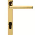 Multi Point Lever Lock Rosa Handle Set On Narrow Backplate 220 x 26mm Stainless Brass