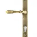 Anvil Reeded Slimeline Lever Espag. Lock Set Aged Brass